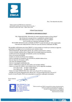 Qualidades &amp; Vantagens de ZINGA